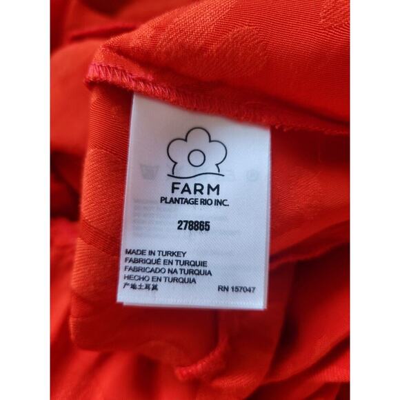 NWD Farm Rio Long-Sleeve V-Neck Jacquard Maxi Dress Size XXS Red #8A405 - Picture 11 of 12